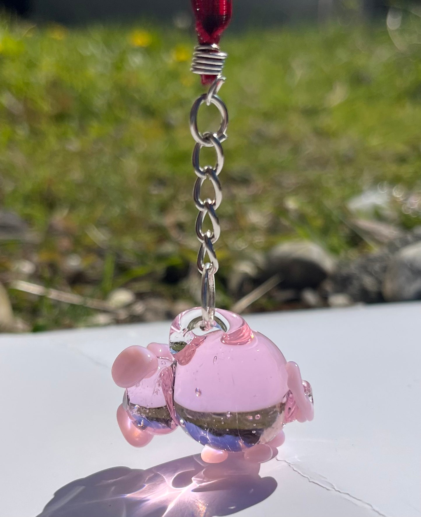 Piggy Blown Glass Charm