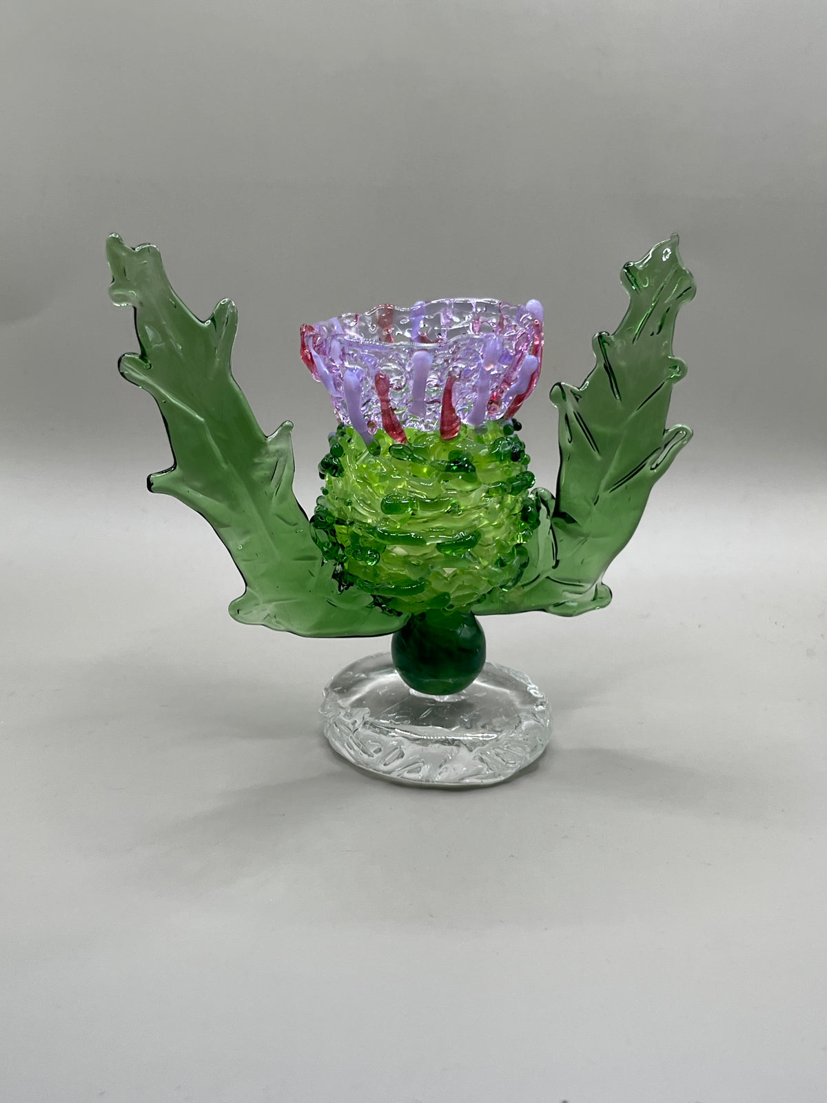 Scottish Thistle Hand Blown Figure