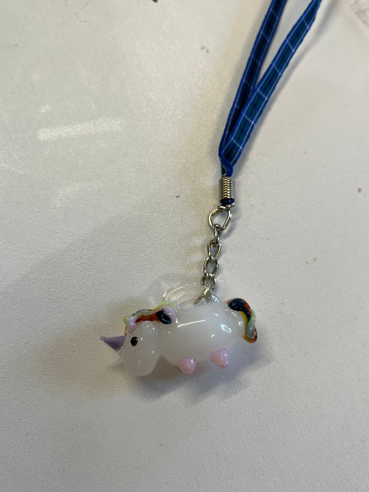 Unicorn  Blown Glass Charm