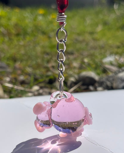 Piggy Blown Glass Charm