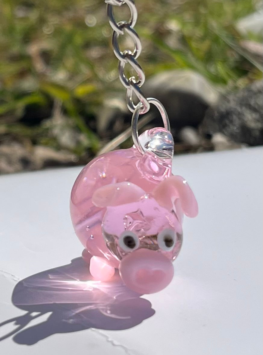 Piggy Blown Glass Charm