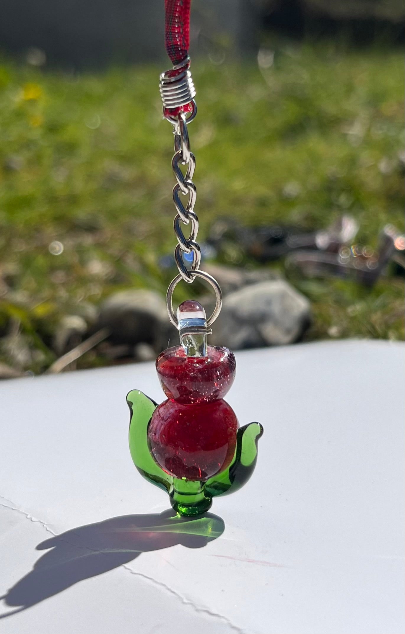 Scottish Thistle -Blown Glass Charm