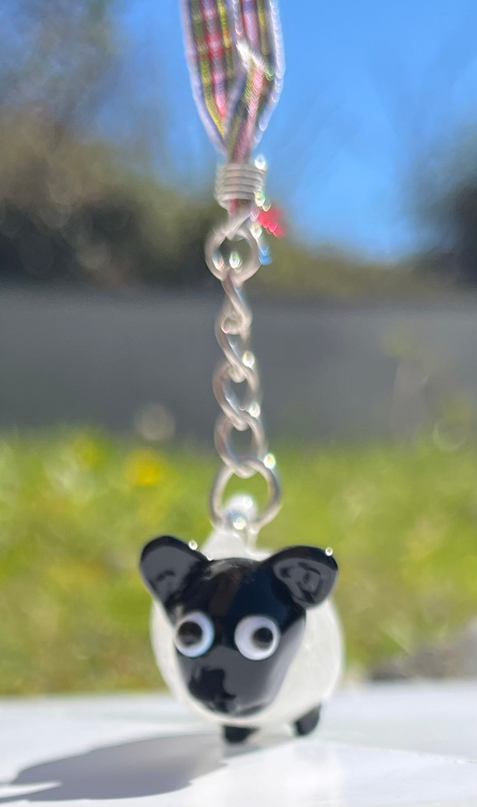 Sheep Charm - Hand blown