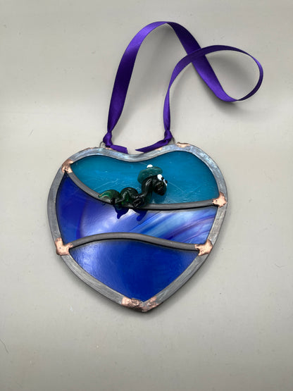 Loch Ness Monster (Nessie) glass heart