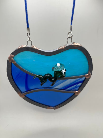 Loch Ness Monster (Nessie) glass heart