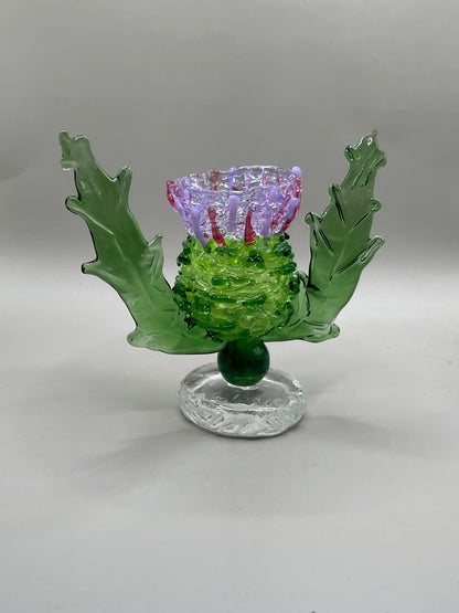 Scottish Thistle Hand Blown Figure