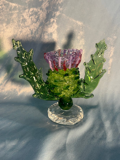 Scottish Thistle Hand Blown Figure