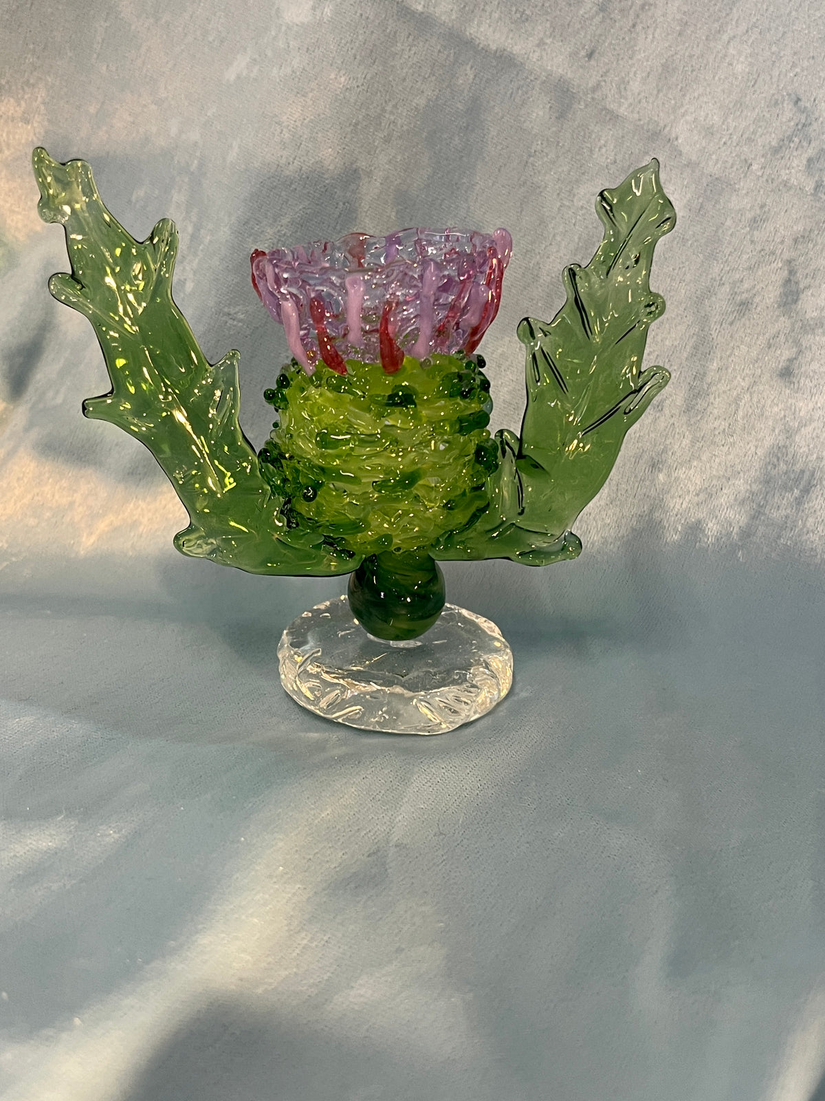 Scottish Thistle Hand Blown Figure