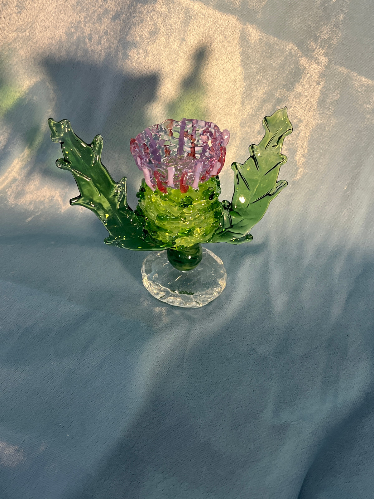 Scottish Thistle Hand Blown Figure