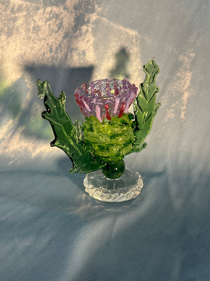 Scottish Thistle Hand Blown Figure