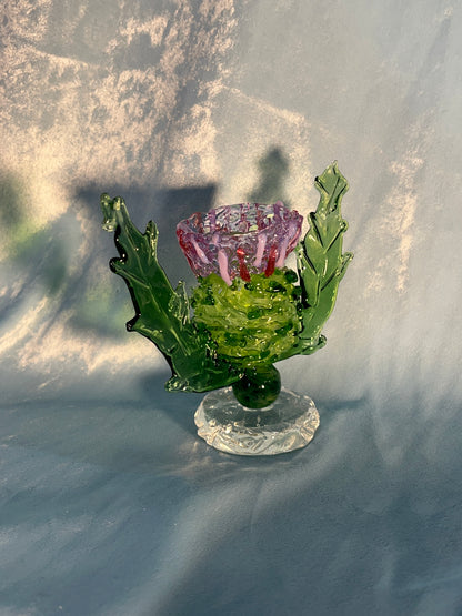 Scottish Thistle Hand Blown Figure