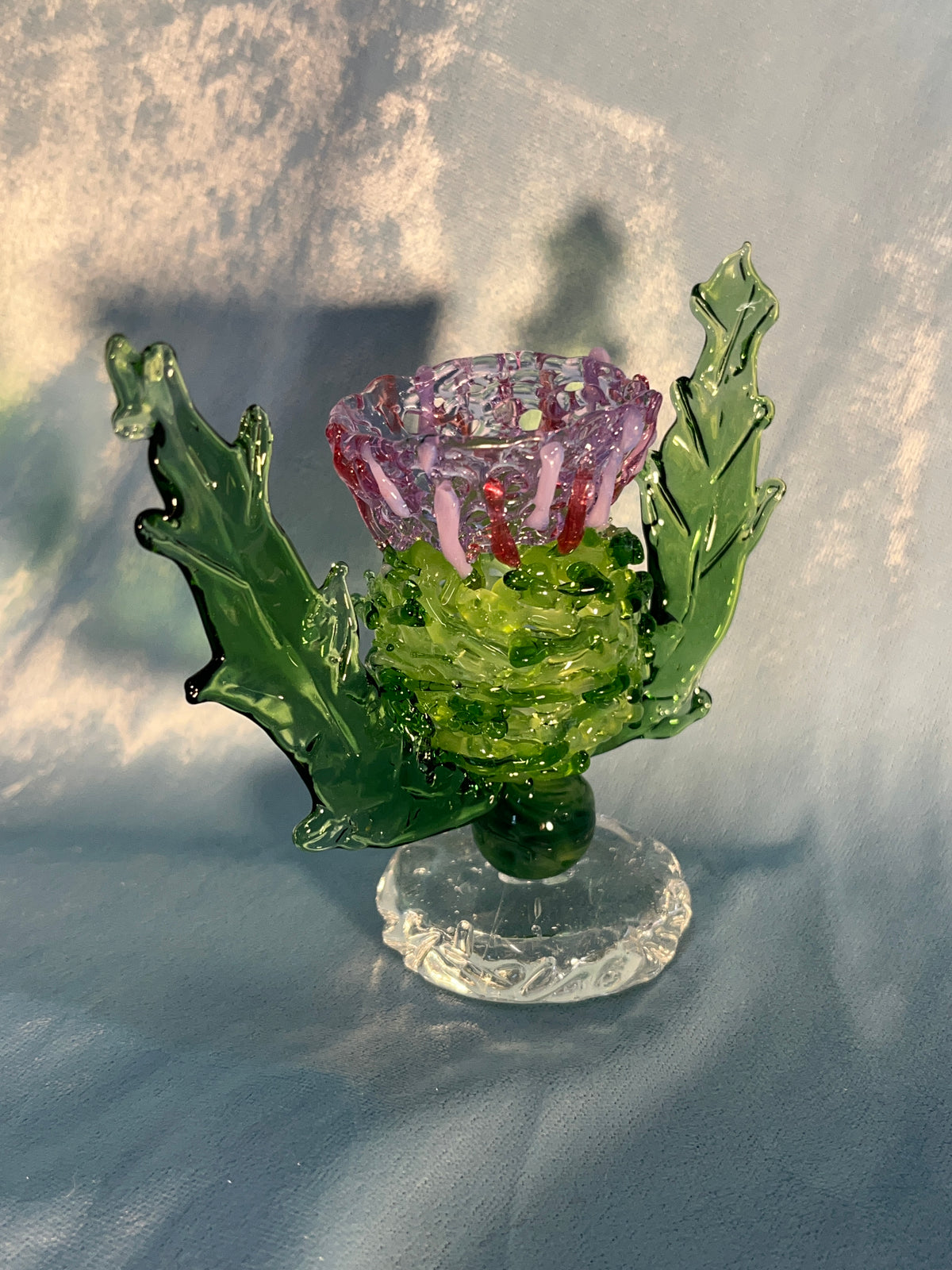 Scottish Thistle Hand Blown Figure