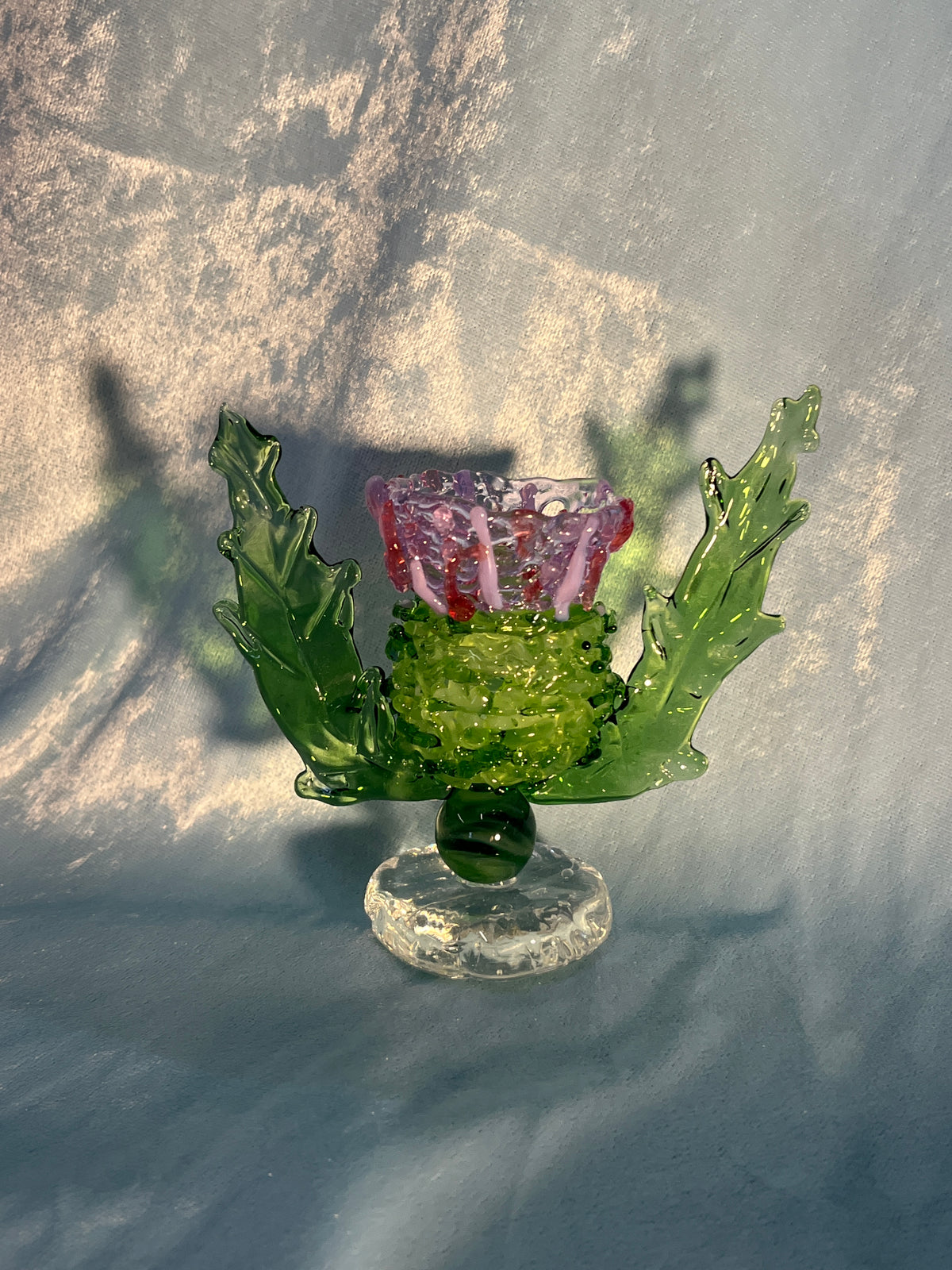 Scottish Thistle Hand Blown Figure